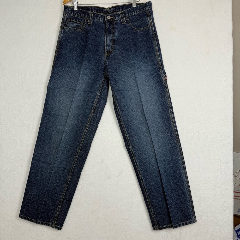 U.S. Polo Assn. Men’s Relaxed Fit Jeans 34x32 Blue Denim Carpenter Style